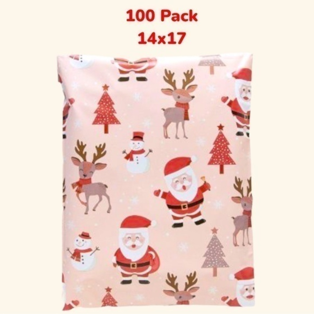 LAST PACK! 100 Pack of 14x17 PolyMailers - Santas Holiday Shipping Christmas